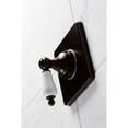 thumbnail image 3 of Kingston Brass KS3045PL  Single-Handle Three-Way Diverter Valve with Square Trim Kit in Oil Rubbed Bronze, 3 of 9