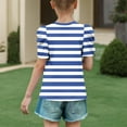 thumbnail image 5 of Umbreon Girls T-Shirt Short Sleeve Cre W Neck Striped Print Blouse Tops Summer Casual Beach Vacation Clothes 4-15 Years, 5 of 5