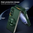 thumbnail image 5 of Magnetic Case for Samsung Galaxy Z Fold 5 Case with Kickstand & Ring Holder, [Compatible with MagSafe Charging] Slim Ultra PC Back Scratch-Resistant Military Grade Shockproof Case, Green, 5 of 14