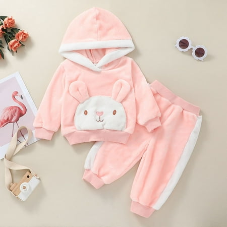 

Hunpta Infant Baby Girls Boys Animal Hooded Long Sleeve Sweatshirt Fleece Top Pants Clothes Set Winter Outfits