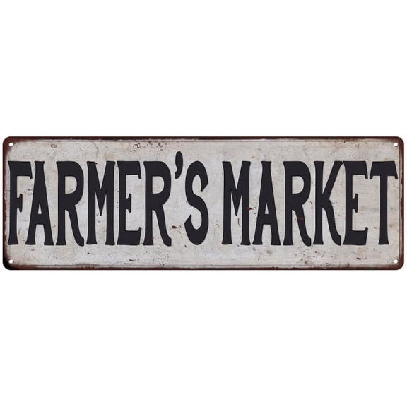 FARMER'S MARKET Vintage Look Rustic 8x24 Metal Sign Chic Retro 108240035154