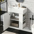 thumbnail image 2 of EUROCO 21.6" Bathroom Vanity with Sink Floating Bathroom Vanity Cabinet with Ceramic Basin, Perfect for Small Bathrooms, Right side storage, White, 2 of 8