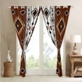 thumbnail image 2 of Western 30%-50% Blackout Curtains 38"Wx45"L Brown Rustic Boho Aztec Window Curtains,Country Cabin Lodge Curtains & Drapes Adults Men Southwestern Tribal Curtains 2 Panels, 2 of 5