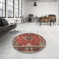 thumbnail image 4 of Ahgly Company Machine Washable Indoor Square Traditional Tomato Red Area Rugs, 6' Square, 4 of 7