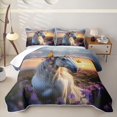 thumbnail image 2 of Homewish Chic Horse Quilt King, Garden Blossoms King Coverlet Set, 3-Piece, 1 Comforter and 2 Pillowcases, 2 of 7
