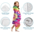 thumbnail image 7 of Colorful Tie Dye Pattern Hooded Bath Towel，60"x35" for Ages 3 To 12 Kids, Quick Dry Lightweight Soft Microfiber Hood Beach Towel Cover Up for Kids, 7 of 7