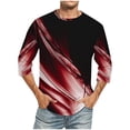 thumbnail image 1 of Blusas y camisas de manga larga con cuello redondo para hombre, blusa informal con cuello redondo y manga corta, blusa estampada de poliéster para hombre., 1 of 2