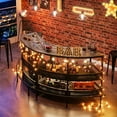 thumbnail image 5 of 3 Tier Bar Unit, Bar Counter with Storage Shelves and Stemware Holder with Footrest for Home Pub, Black Rustic Gray, 5 of 5