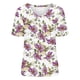 thumbnail image 4 of Camisetas con estampado floral con cuello en V para mujer Blusas femeninas cómodas a la moda Tops OAVQHLG3B Store  lin121212, 4 of 4