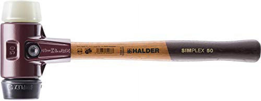 Halder Simplex Mallet with Black Rubber/Nylon Inserts and Cast Iron Housing, 2.36" / 53.62 oz.