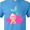 thumbnail image 4 of Inktastic Cute Mermaid, Pink Hair, Green Tail T-Shirt, 4 of 5