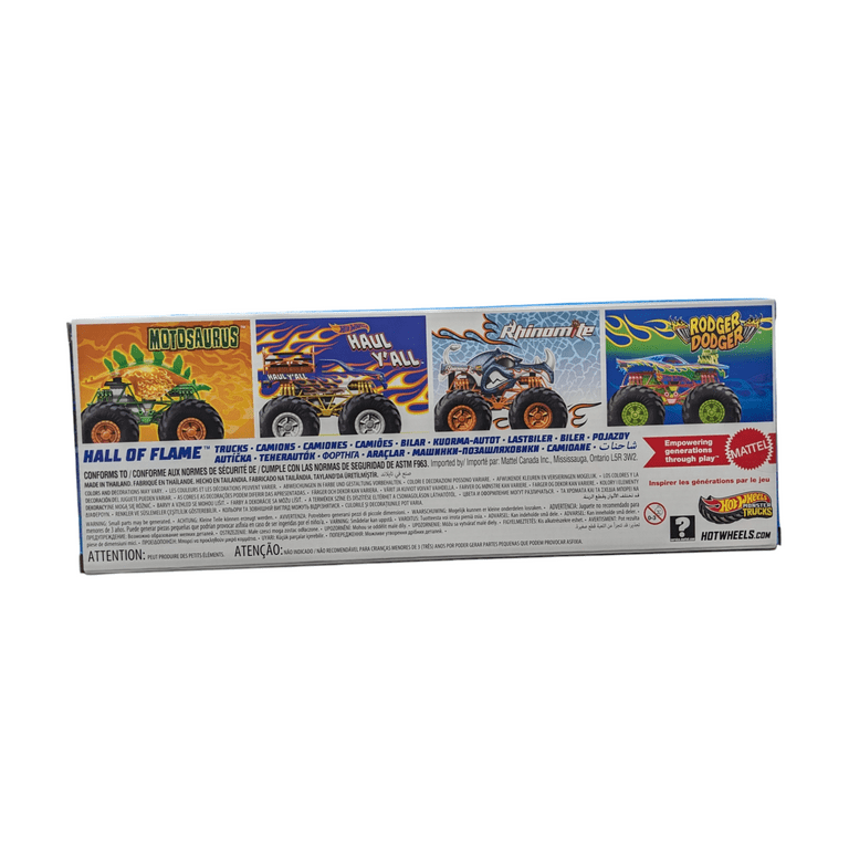 Hot Wheels 2025 Monster Trucks Set of 4-Pack 1:64 Scale Hall of