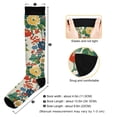 thumbnail image 3 of FORMRS Womens Knee High Socks Casual Long Thick Travel Daily Wear, 2 Pairs, Colorful Flowers Pattern, 3 of 6