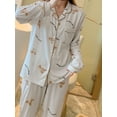 thumbnail image 4 of Ensemble de Pyjama pour Femmes Sweet Dream Cartoon Bear - Blouse à Manches Longues et Pantalon à Taille Élastique, 4 of 10