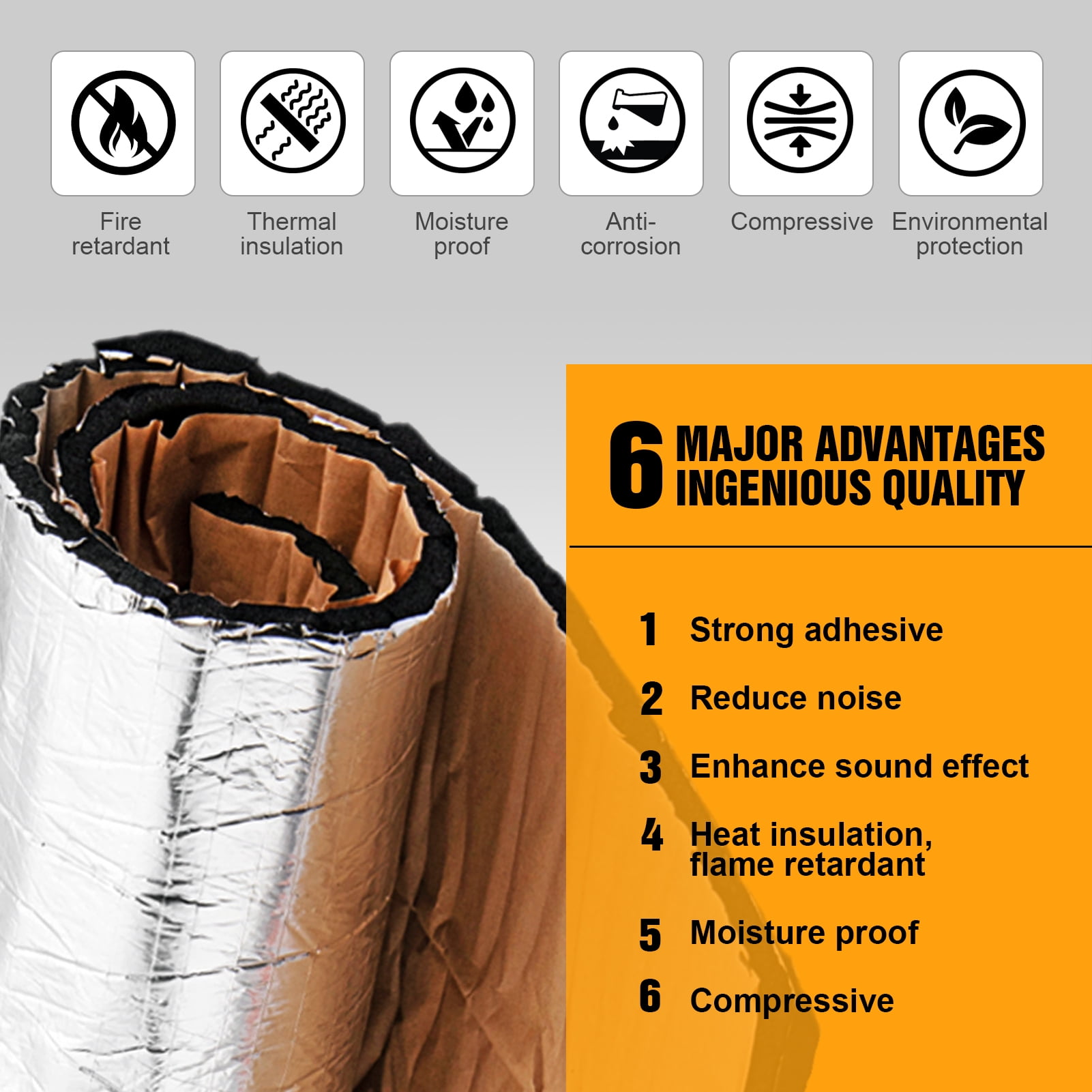 WEISEN 24x40 6.45sq.ft Car Engine Heat Shield Sound Palestine Ubuy