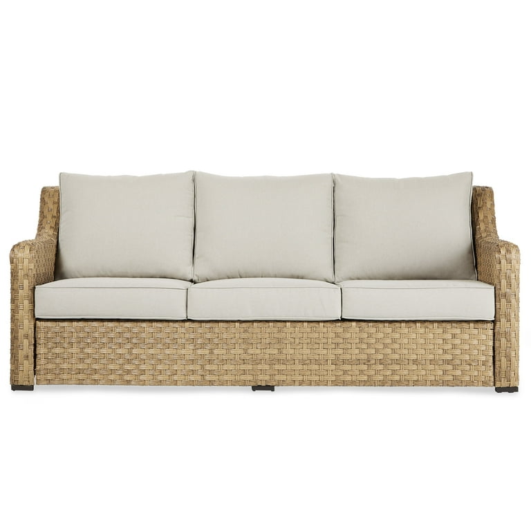Better Homes Gardens River Oaks Outdoor 5 Piece Conversation Set Natural Tan Wicker Walmart