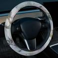 thumbnail image 2 of Marble 14.5 Inch Printing PVC Leather Car Wheel Cover Steering Wheel Cover Auto Accessories, 2 of 6