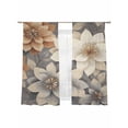 thumbnail image 6 of Burnt Orange Grey Flower Sheer Curtains for Living Room Bedroom Vintage Spring Floral Botanical Sheer Curtains 72 Inch Long 2 Panels Set Light Filtering Curtain Window Treatments Drapes, 6 of 6