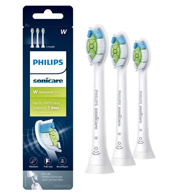 Philips Sonicare DiamondClean HX6064/65 - Cabezales de repuesto para cepillo para polvo de dientes eléctrico (4 unidades), color blanco, Blanc