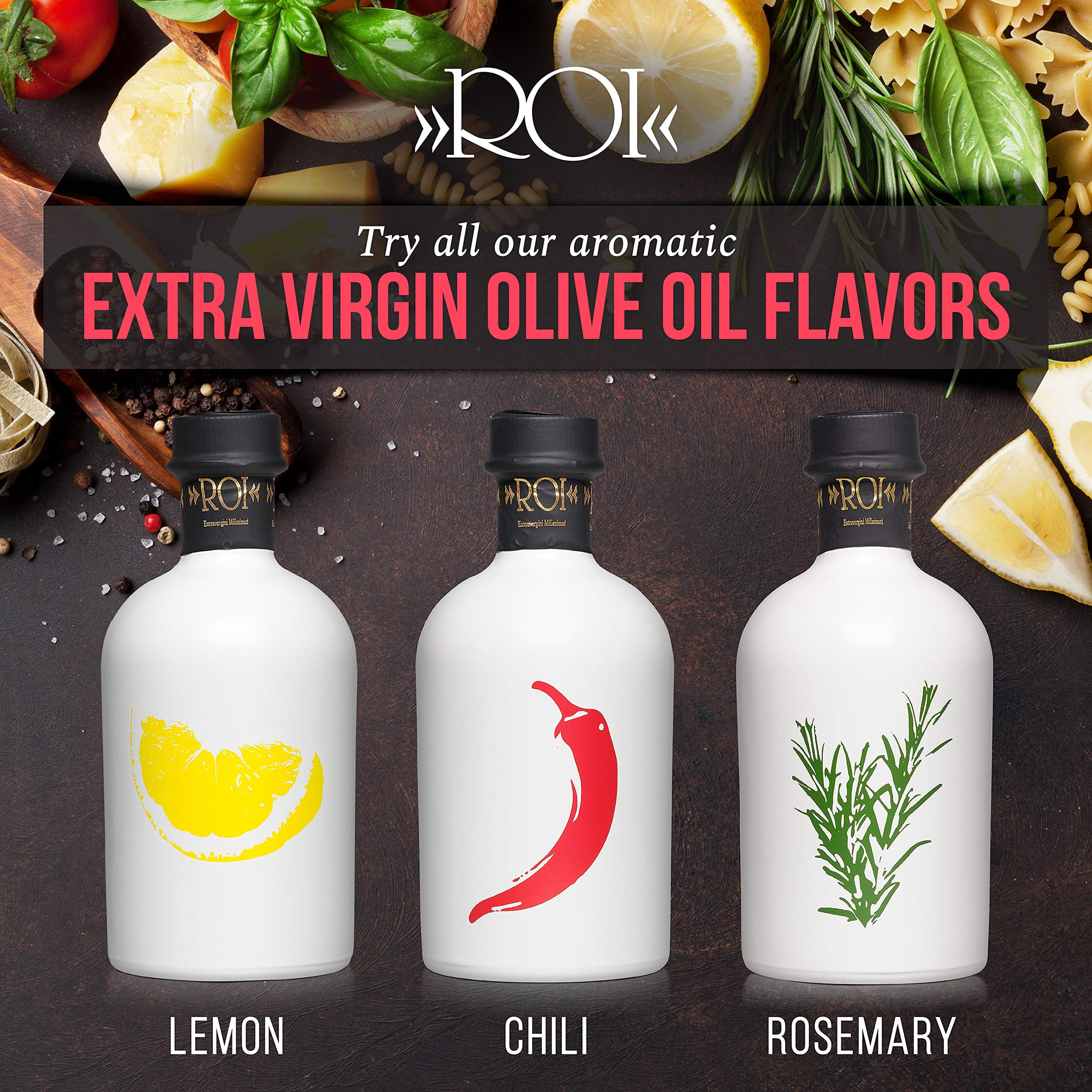 ROI Chili Infused Olive Oil - 100% Natural Flavored Italian Gourmet Extra Virgin Olive Oil Made in Italy, Cold Pressed with Real Chili Peppers, 8.45 fl oz (250 ml)
