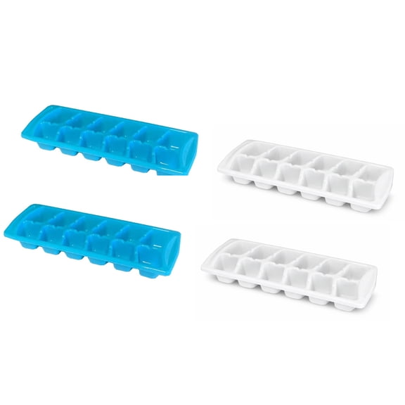 4-Pack Stackable Ice Cube Trays, 12-Cube Each, Blue & White – Dependable Industries Inc. Essentials