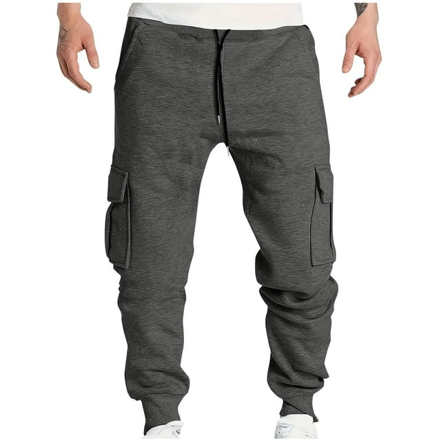 Pisexur Mens Sweatpants Drawstring Stretch Athletic Pants Casual Solid Color Workout Pants for Men Elastic Waist and Bottom Track Pants Plus Size Sweatpants with Pockets S-3XL