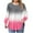 Hot Pink, variant on QQAMB Womens Tops Plus Size Crewneck Gradient Color Long Sleeve Shirts Tunics Fall Casual Pullover Loose Basic T-Shirt