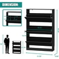 thumbnail image 4 of FANRAL Shoe Cabinet with 3 Flip Drawers for Entryway,Wooden Sturdy Shoes Rack Organizer for Hallway Bedroom Closet Living Room Home Apartment,Black, 4 of 8