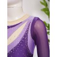 thumbnail image 5 of Zaldita Girls Long Sleeve Color Block Ballet Ice Skating Dress Sheer Mesh Ruffle Hem Dress Ballroom Purple 12, 5 of 7