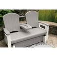 thumbnail image 1 of Suncast Adirondack Glider Chair with Console, Durable Resin & Steel, Outdoor Seating – Dove Gray, 1 of 7