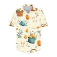 thumbnail image 3 of Blusas y camisas de manga corta con cuello en V Camisa estampada de Pascua para hombre Camisa abotonada Top de poliéster para hombre, 3 of 4