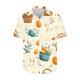 thumbnail image 3 of Blusas y camisas de manga corta con cuello en V Camisa estampada de Pascua para hombre Camisa abotonada Top de poliéster para hombre, 3 of 4