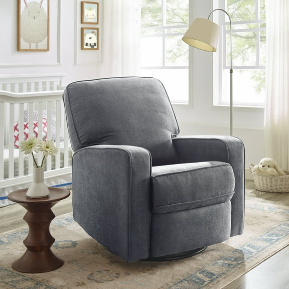 Modern Essentials Salma Upholstered Manual Swivel Glider Chair, Multiple Colors