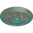 thumbnail image 3 of Ekena Millwork 16 7/8"OD x 5/8"P Vienna Ceiling Medallion (Fits Canopies up to 3 1/4"), Hand-Painted Copper Green Patina, 3 of 6