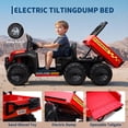 thumbnail image 3 of CazToi 24V 4WD Kids Dump Truck Remote Control All Terrain 2 Seater Ride On Car, 3 of 6