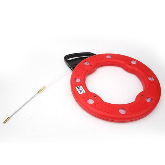 Noref Fiberglass Nylon Fish Tape Reel Puller Non-Conductive Wire Pulling Tool4.0mm 30m