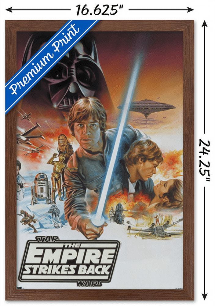 Star Wars: Empire Strikes Back - Cover Illustration Wall Poster, 14.725" x 22.375", Framed