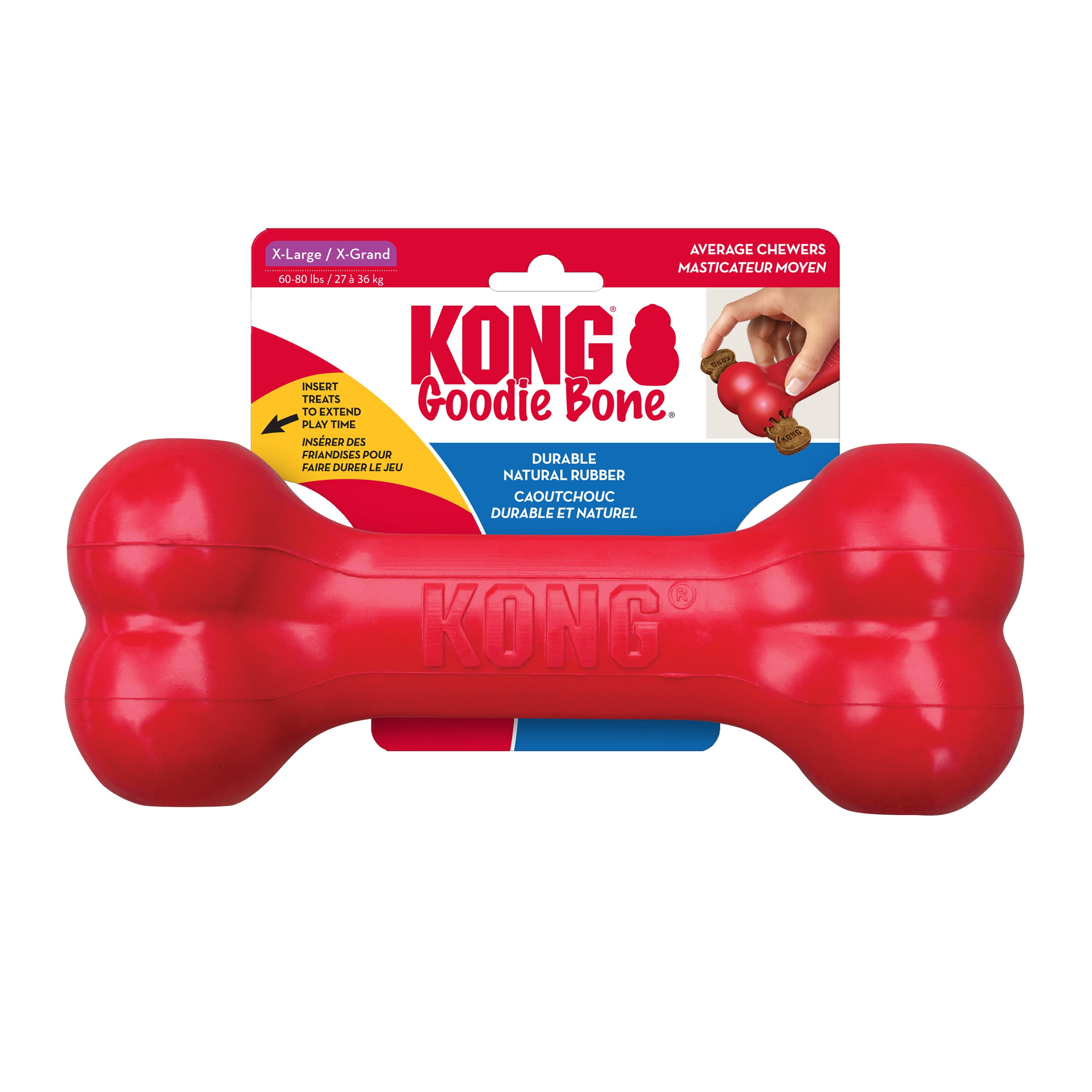 KONG Dog Toy: Durable Chew Bone with Treat Filler, Goodie Gripper