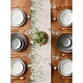 thumbnail image 6 of Green Botanical Leaves Butterfly Table Runner-36 Inch Long Pastoral Vintage Linen Table Runners Linen Burlap Tablerunner for Kitchen Dining Room Holiday Party, 6 of 9