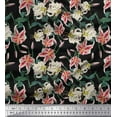 thumbnail image 1 of Soimoi Cotton Duck Fabric Leaves, & Lily Floral Printed Craft Fabric by The Yard 42 Inch Wide, 1 of 1