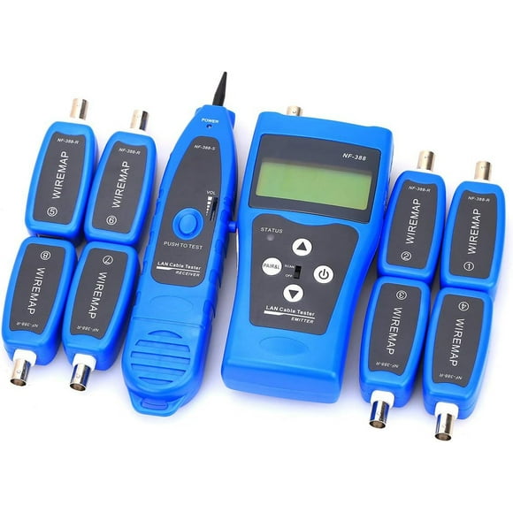NF-388 Multipurpose Handheld Network Coax Cable Tester Coaxial Cable Tracker Network Cable Ethernet(Blue)