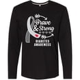 thumbnail image 3 of Inktastic Diabetes Awareness Brave and Strong Long Sleeve T-Shirt, 3 of 5