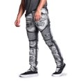 thumbnail image 3 of Victorious Men's Distressed Wash Slim Fit Moto Pants Biker Jeans - Black - 38/30, 3 of 4