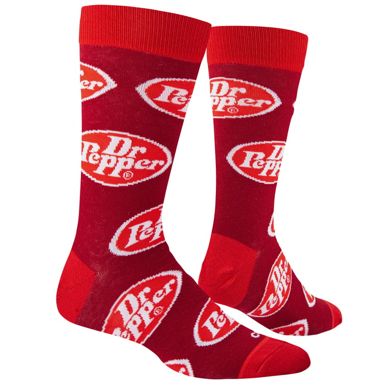 Cool Socks Dr Pepper Retro Fun Print Novelty Crew Socks for Men