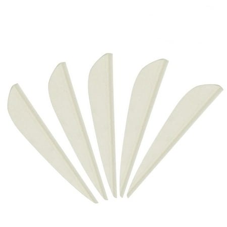 Hemoton 30pcs Archery Vane Universal Shield Feather Arrow Fletching Wing For Archery Hunting Target Bows DIY Tool (White)
