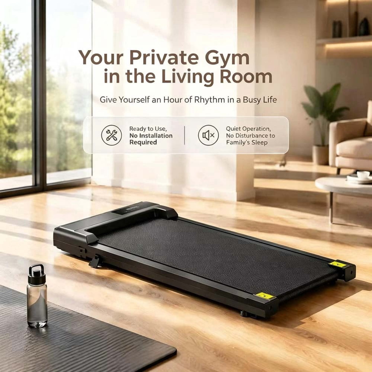 Walking Pad with Incline, Portable Under Desk Treadmill for Home, Low Noise Motor, 265LBS Capacity, Remote Control, Compact Walking Machine with Wheels
