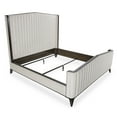 thumbnail image 4 of Paris Chic Cal. King Channel Tufted Velvet Bed - Ivory/Espresso, 4 of 11