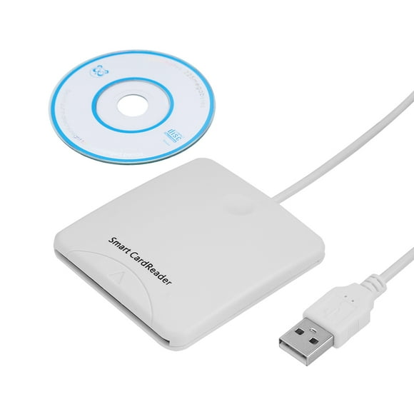 Lector de tarjetas, Lector de tarjetas de crédito USB portátil blanco Lector de tarjetas Construcción robusta