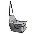 thumbnail image 4 of Asiento de coche para mascotas, impermeable, transpirable, evita resbalones, correas ajustables, cesta de coche para perros con correa de seguridad para cachorros y gatos, color gris, 4 of 9