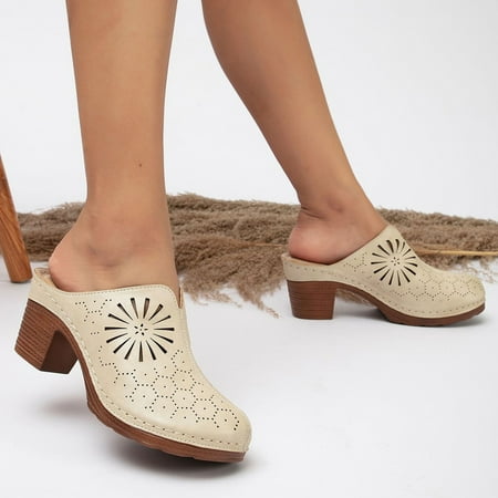 

Cathalem Women s Hollow Out Large High Heeled Thick Soled Comfortable Casual Sandals Sketches Sandals Women s Shoes A 9